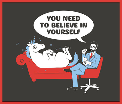 Men's Ladies T SHIRT funny UNICORN believe in yourself Therapy comedy | eBay