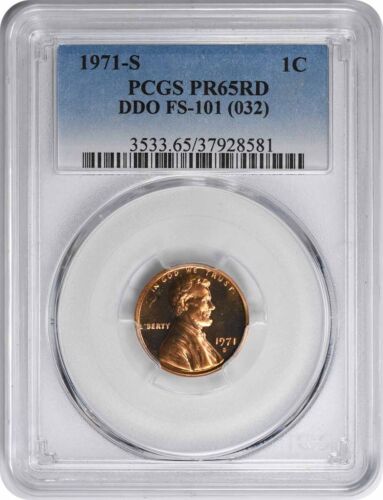 1971-S Lincoln Cent DDO FS-101 PR65RD PCGS - Picture 1 of 2