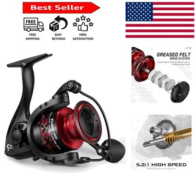 Flame Spinning Reel - 9+1BB, 19.8LB Max Drag, Lightweight Design for Anglers
