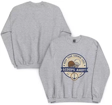 Unisex Adult Scoops Ahoy Crewneck Sweatshirt Retro Graphic Ice Cream Shop Print