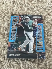 2025 Panini Prizm Jalen Hurts #5 Blue Ice Fireworks /99 Eagles