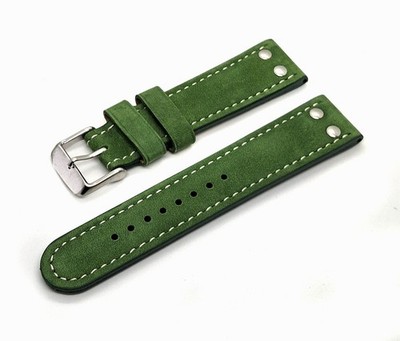 22mm Wildleder Uhrenarmband Echtes Leder grün