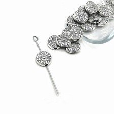 Antique Silver Round Tribal Spacer Beads, 10x10mm - US Seller