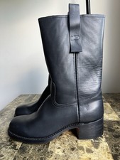 Vintage Frye Campus Boots Black Leather women  s  Size missing Red Description 