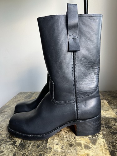 Vintage Frye Campus Boots Black Leather women’s ( Size missing Red Description )