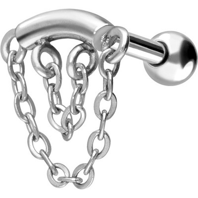 PIERCINGLINE  Piercing Stecker Chirurgenstahl Ohrpiercing BOGEN + 2 KETTEN