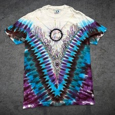 Vintage 90's Liquid Blue Amethyst Crystal T-Shirt Made In USA Single Stitch