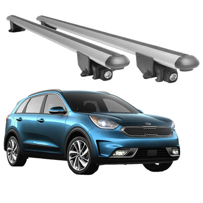Kia NIRO (DE) 2017-onwards Flush Roof Rack Cross Bars Silver Aluminum Set