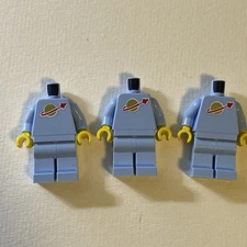 LEGO Classic Spaceman minifigure  Astronaut Light Blue lot of 3