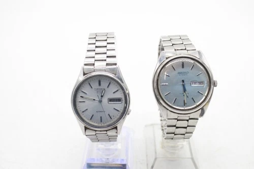 F x 2 Vintage Gents Automatic Seiko 5 6309 Etc Both Run but Stop After an Hour