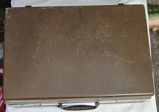 Vintage Hard-Sided Attache Briefcase Document/File Organizer Brown 1970s Style