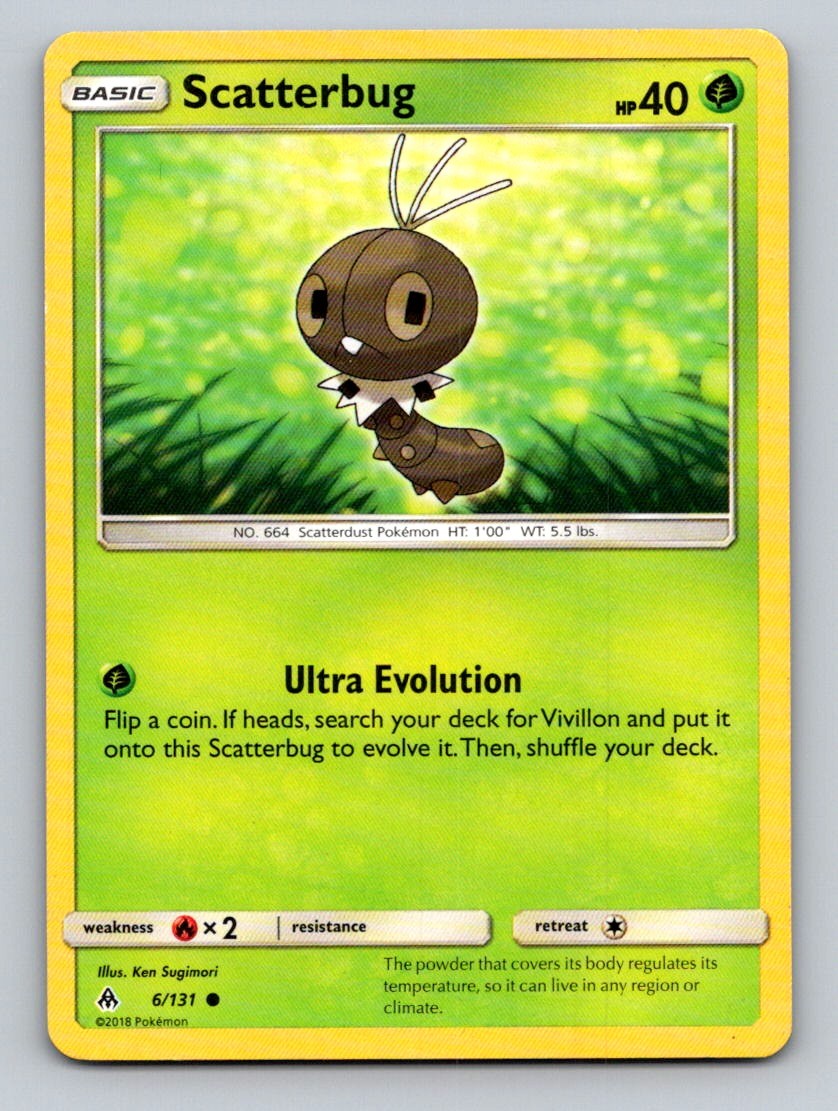Scatterbug 6/131 Common Forbidden Light Pokemon Lightly Played