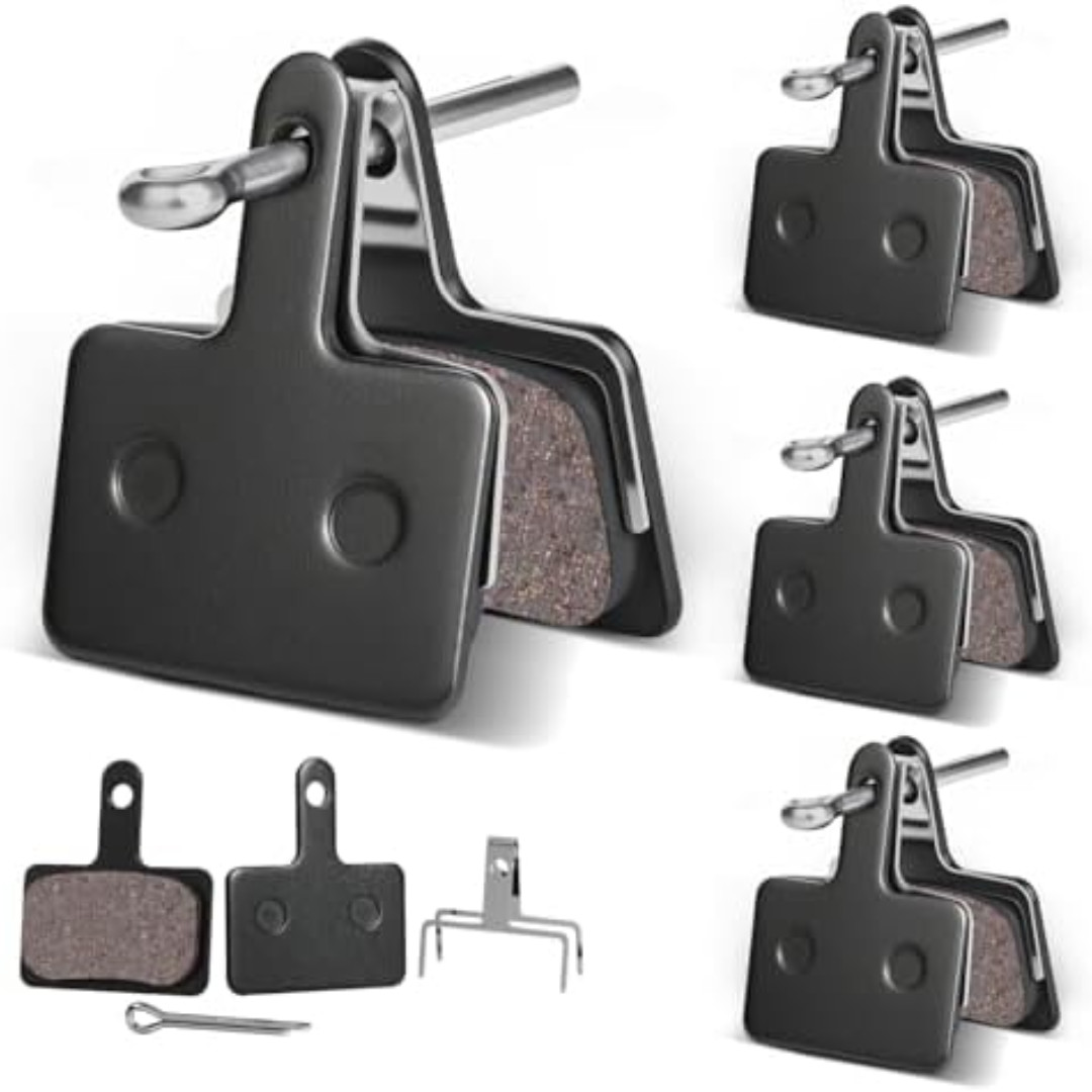 4 Pairs MTB Disc Brake Pads Resin & Semi-Metallic Quiet W/ I