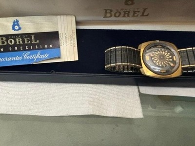 VINTAGE ERNEST BOREL KALEIDOSCOPE MEN WATCH=RUNS