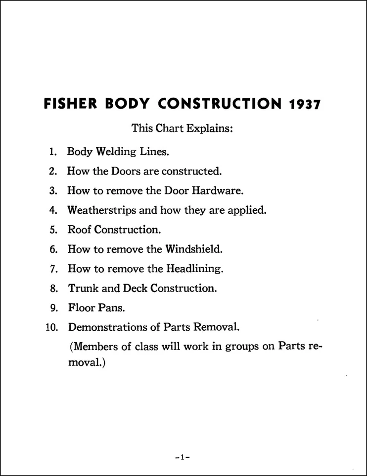 Solo carrocería LaSalle 50 Cadillac serie 60 1937 manual servicio de reparación Fisher Foto 2 de 4