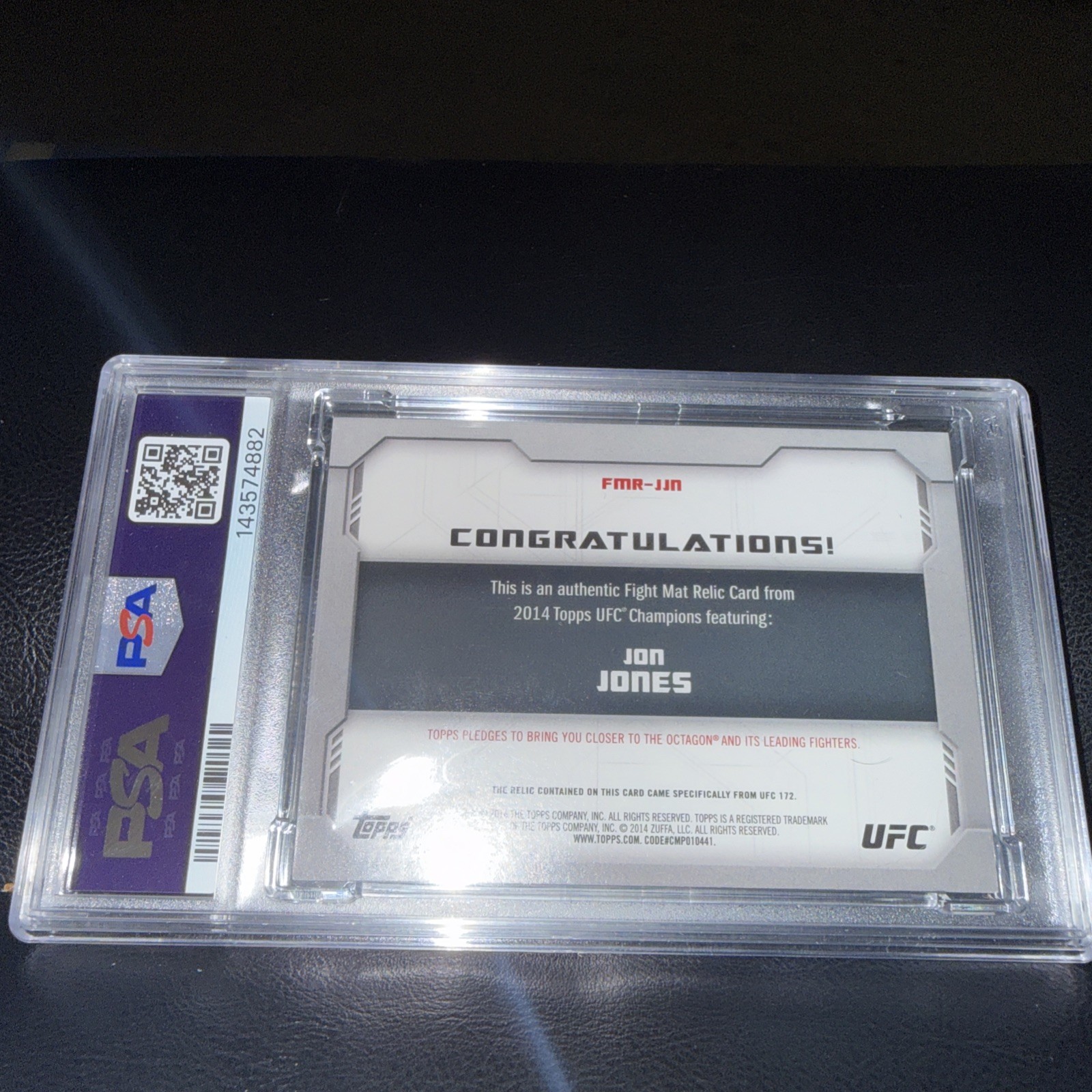 2014 Topps UFC Champions - Fighter Mat Relics Jon Jones #FMR-JJN (MEM) view 2