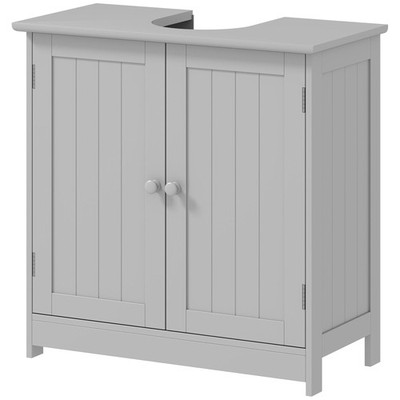 Space Saving Under Sink Cabinet 23.5x11.75x23.5 in Two Door Light Gray