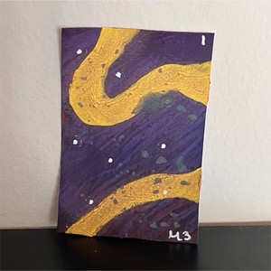 Golden Path Galaxy ACEO Original Mixed Media Art Acrylic 2.5x3.5 (1 of 4)