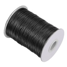 Waxed Polyester String Cord 173 Yards 1mm for DIY Craft Black