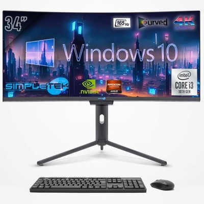 Pc All In One Core i3 10th 34'' Win10 8GB 240GB Gpu GTX1650 Curved 4K Gaming