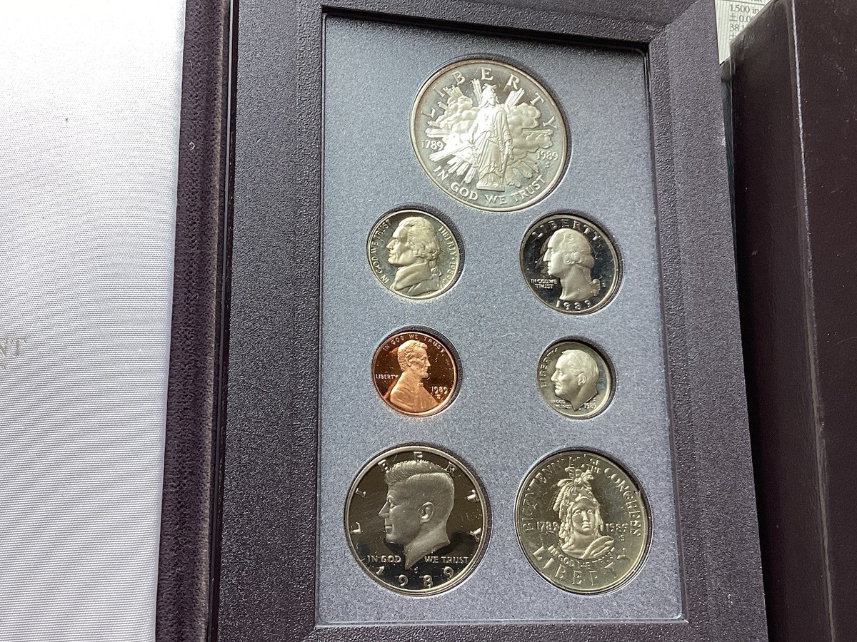 1989 Prestige 7 Coin Set, Mint Incl. Congressional Silver Dollar