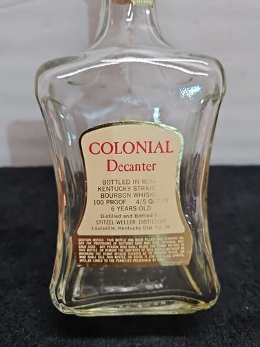 Vintage And Rare Colonial Ky. Straight Whiskey Decanter Pre-owned (JK) - Picture 4 of 12