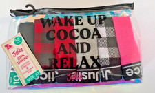 Justice Graphic Bikini Girl's Undies Wake Up Cocoa and Relax 6 Pack, Sz 10 - New