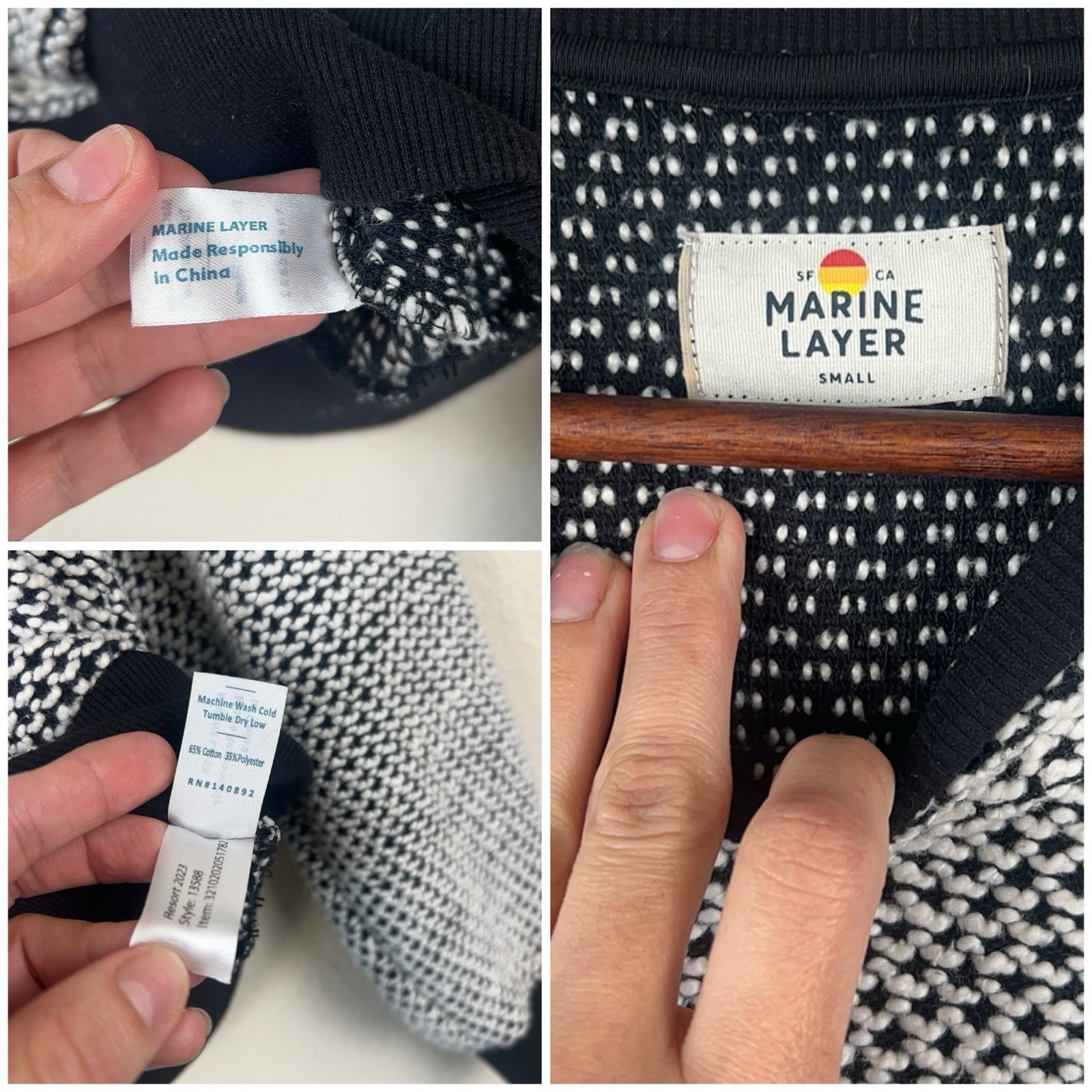 Marine Layer Textured Knit Pullover Sweatshirt S … - image 7