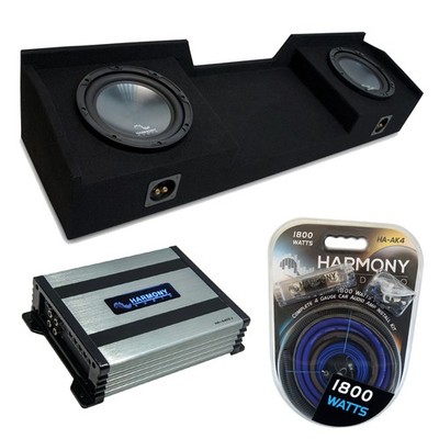 99-06 Chevy Silverado Ext Cab Truck Harmony R104 Dual 10'' Sub Box & HA-A400.1