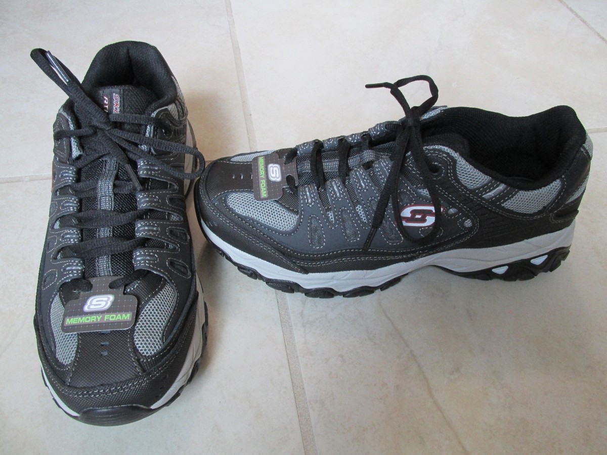 New Skechers Sport After Burn Running Shoes Men's Size Black