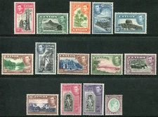 Ceylon 1938-48 basic set of 14 2c-5r SG 386c-397a unmounted mint (cat. £120)