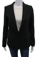 Club Monaco Womens Single Button Blazer Jacket Forrest Green Wool Size 0