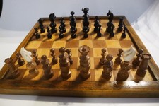 Antik*Regence Schachspiel*Frankreich*Besonderh: Bein Kopf b. Springer*Kein Brett