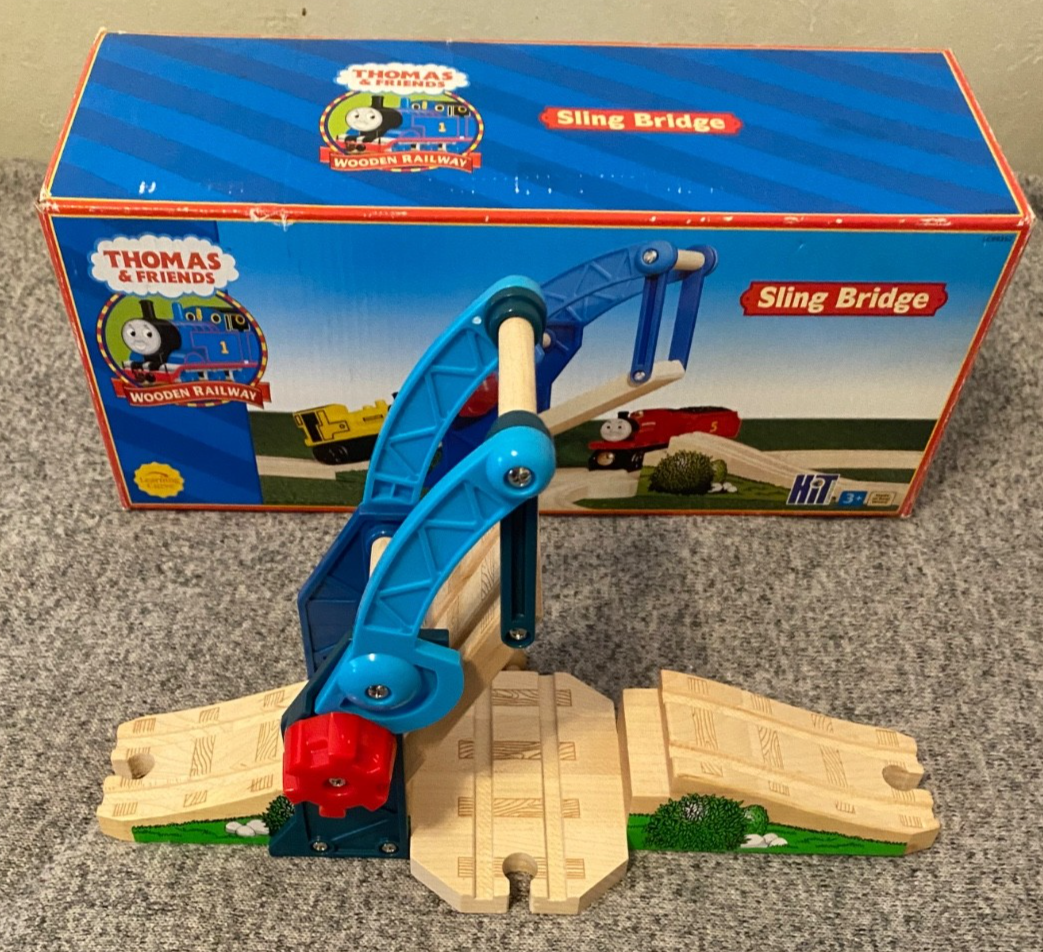 Thomas & Friends Wooden Train Railway Blue Sling Draw Bridge 2006