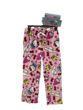 Hello Kitty Pink Pajama Pants Cozy Plush Womans S, M,XL Sleepwear Pockets Sanrio