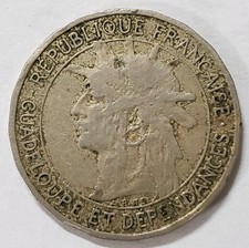 1903 French Guadeloupe 1 Franc Coin