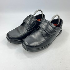 Airflex Extra Wide Fit Mens Black Leather Casual Comfort Shoes UK 9H Hook & Loop