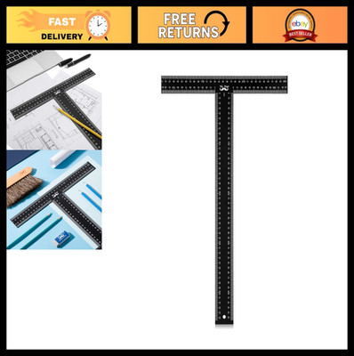 T Square Ruler 45cm Metal Drafting Tool, T Ruler for Architects & Designers