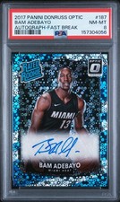 2017 PANINI DONRUSS OPTIC AUTO-FAST BREAK #187 BAM ADEBAYO PSA 8