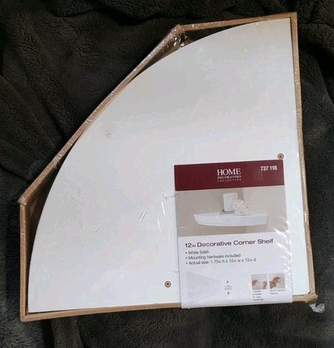 Home Decorators Collection 12 in. Floating Corner Shelf, White **NEW**