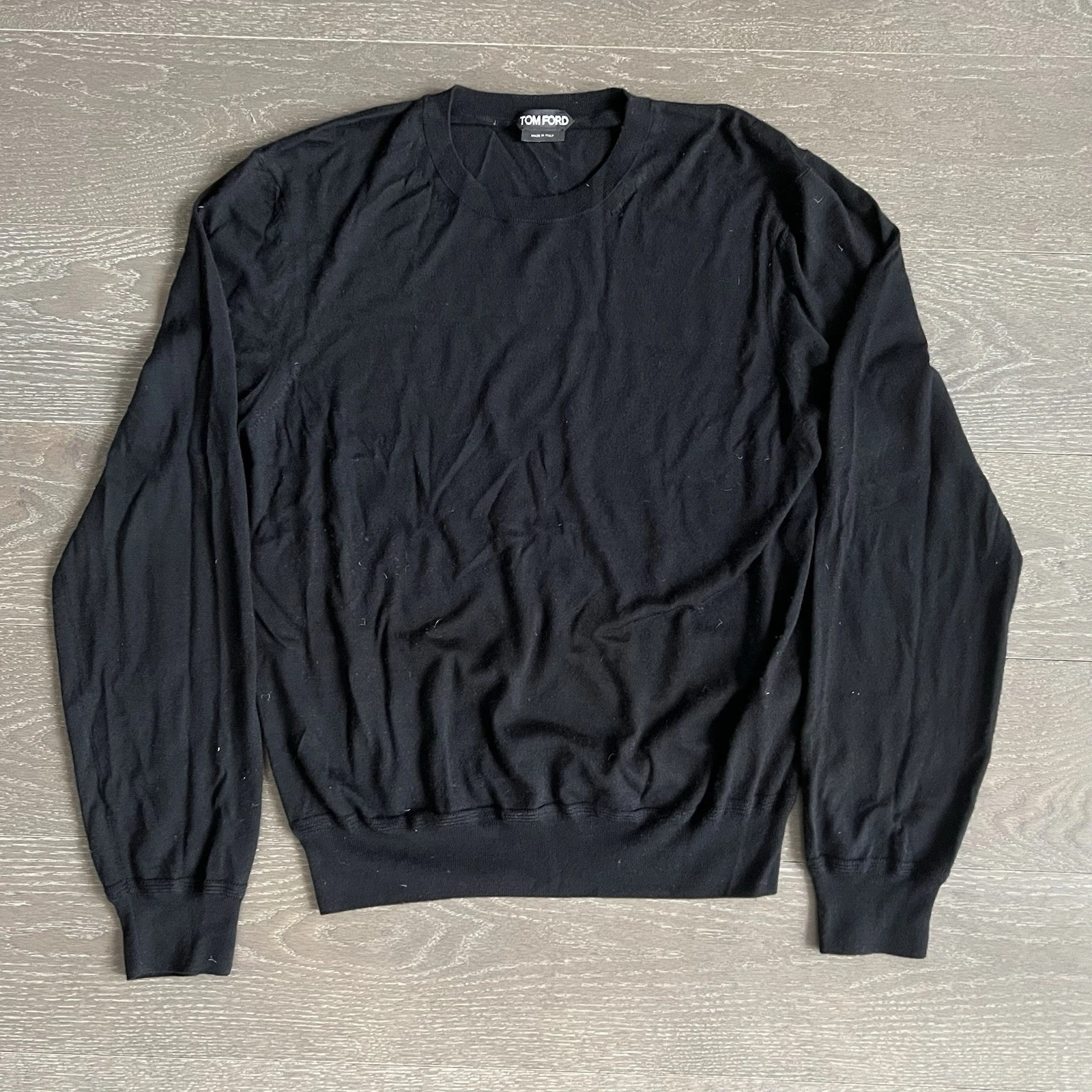 Tom Ford — Tom Ford Cashmere Silk Pullover Sweater Black Size 54 / Large