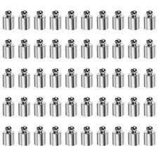 50Pcs Cord End Cap 5.5mm ID Copper Column Barrel End Caps Platinum