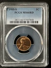 1955-S  1C RD Lincoln Wheat One Cent  PCGS MS66RD   57507848
