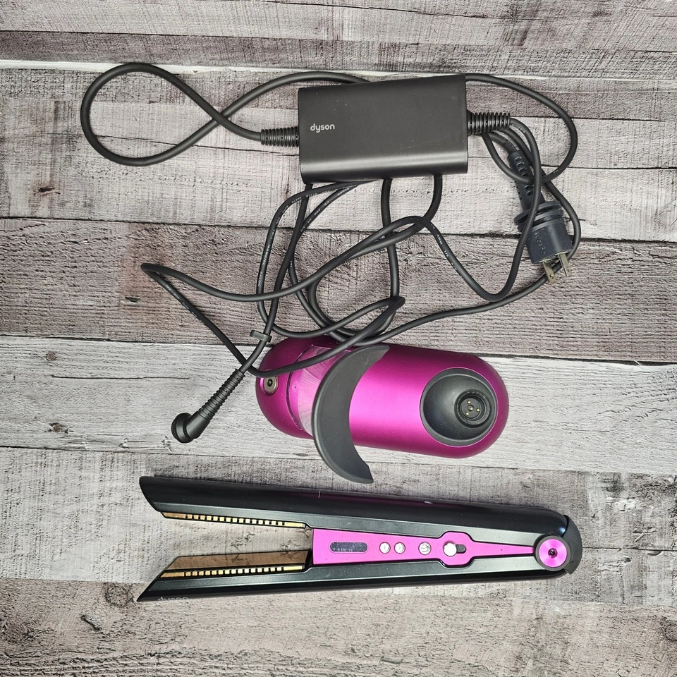Plancha de pelo Dyson Corrale negra fucsia cargador magnético regalo Foto 2 de 4