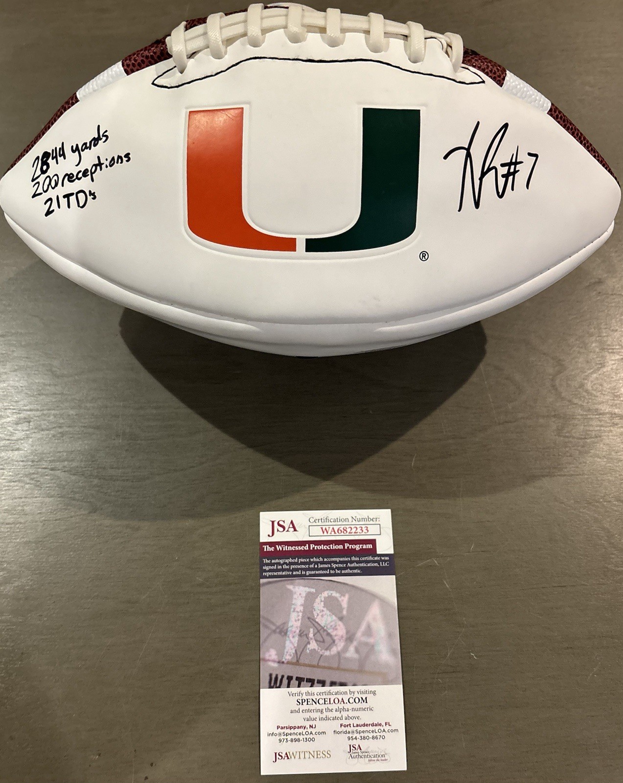 Xavier Restrepo Signed Autographed Inscribed Miami Hurricanes Football JSA COA 