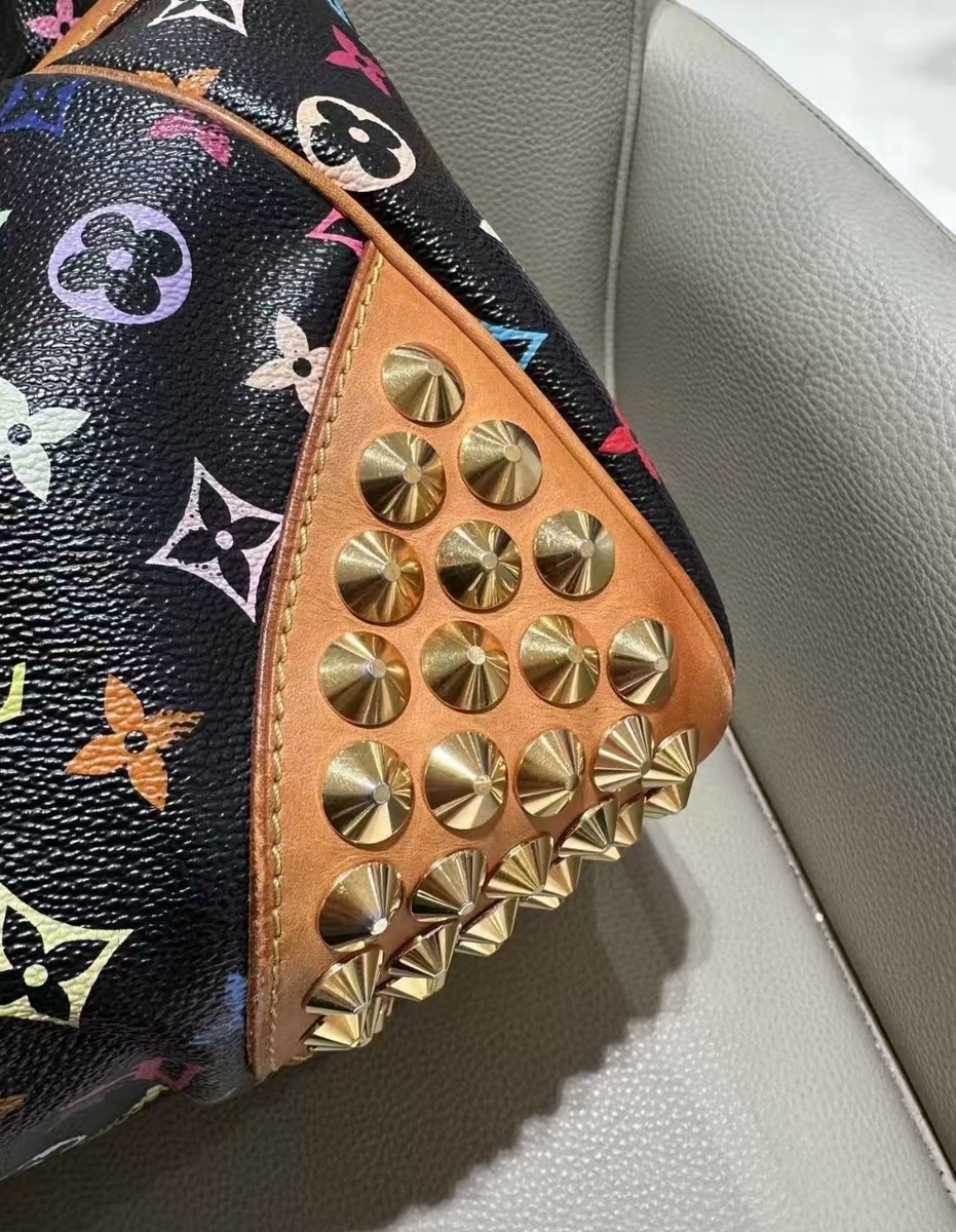 LV x Takashi Murakami Chrissie Monogram Multicolore Black Bag