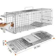 Humane Cat Trap Cage Metal Live Animal Rodent Cage for Raccoons Beavers Foxes