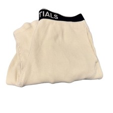 Fear of God Essentials Pants Mens Medium Thermal Waffle Knit Cream Cotton COMFY