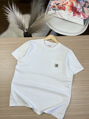 Carhartt Work In Progress Mens Pocket T-Shirt White Crew Neck Tee Sz M