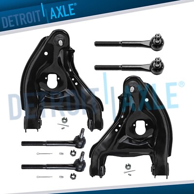 6pc Lower Control Arms w/ Ball Joints +  Tie Rods for Chevy GMC C1500 C2500 2WD